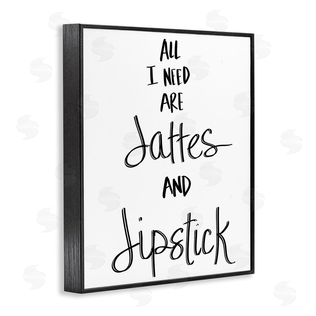 Need Lattes and Lipstick Black Frame Print Wall Art, Home Decor by Sd Graphics Studio