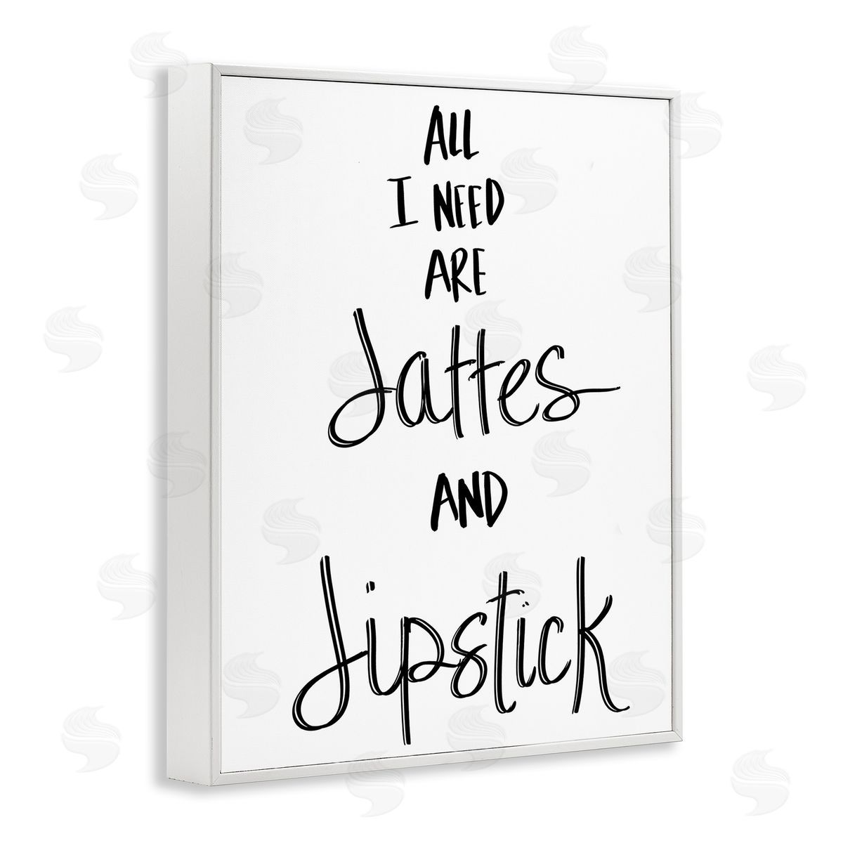 Need Lattes and Lipstick White Frame Print Wall Art, Home Decor by Sd Graphics Studio