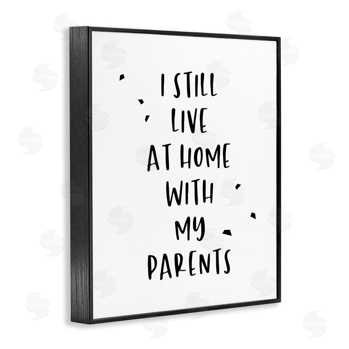 Live with Parents Phrase Black Frame Print Wall Art, Home Decor by Anna Quach