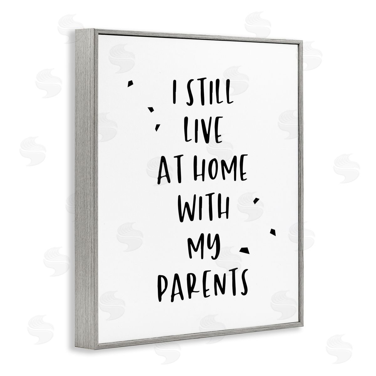 Live with Parents Phrase Grey Frame Print Wall Art, Home Decor by Anna Quach