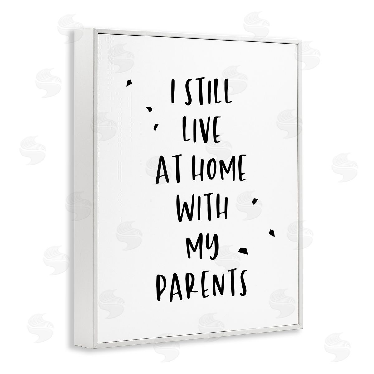 Live with Parents Phrase White Frame Print Wall Art, Home Decor by Anna Quach