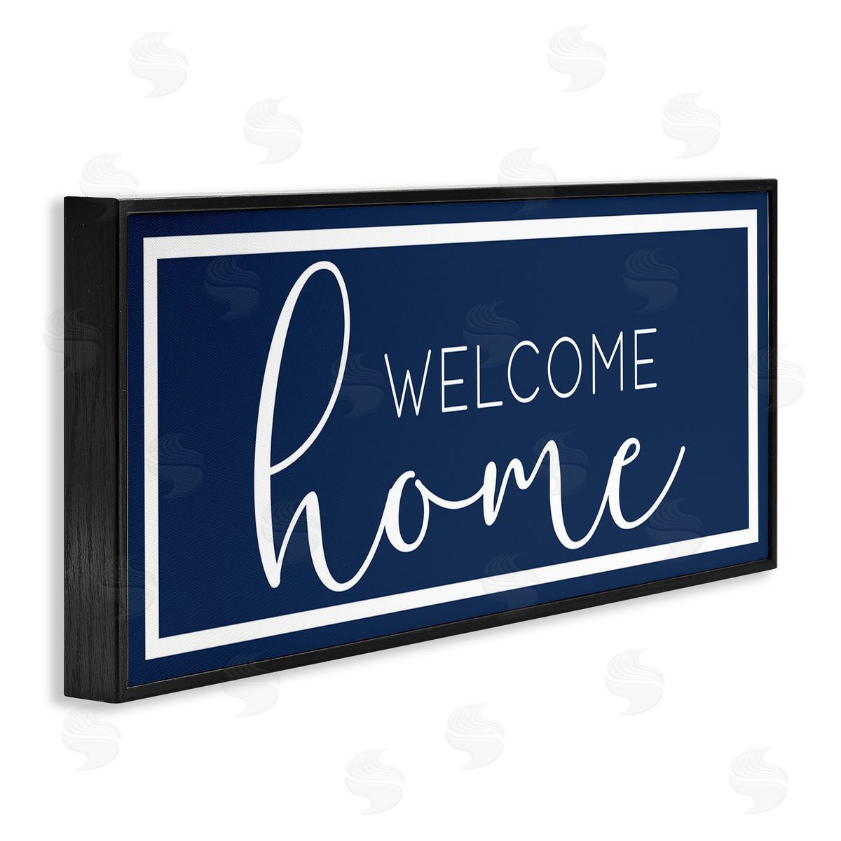 Welcome on Blue Black Frame Print Wall Art, Home Decor by Sd Graphics Studio