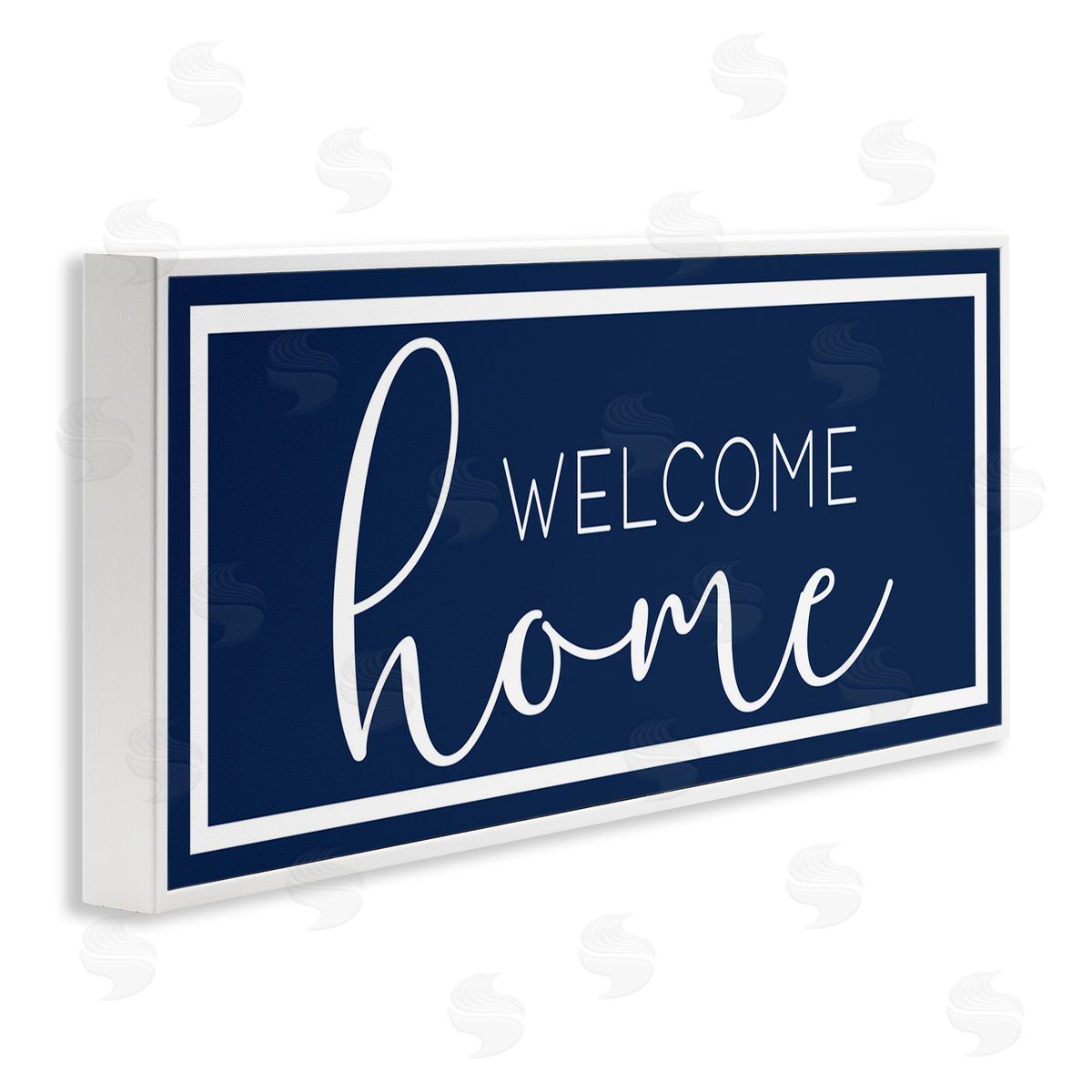 Welcome on Blue White Frame Print Wall Art, Home Decor by Sd Graphics Studio