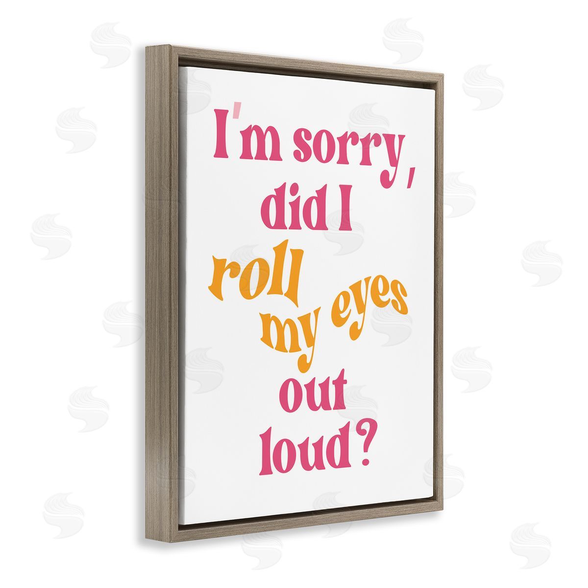 Roll My Eyes Out Loud Brown Floating Frame Canvas Wall Art, Home Decor by Elizabeth Medley