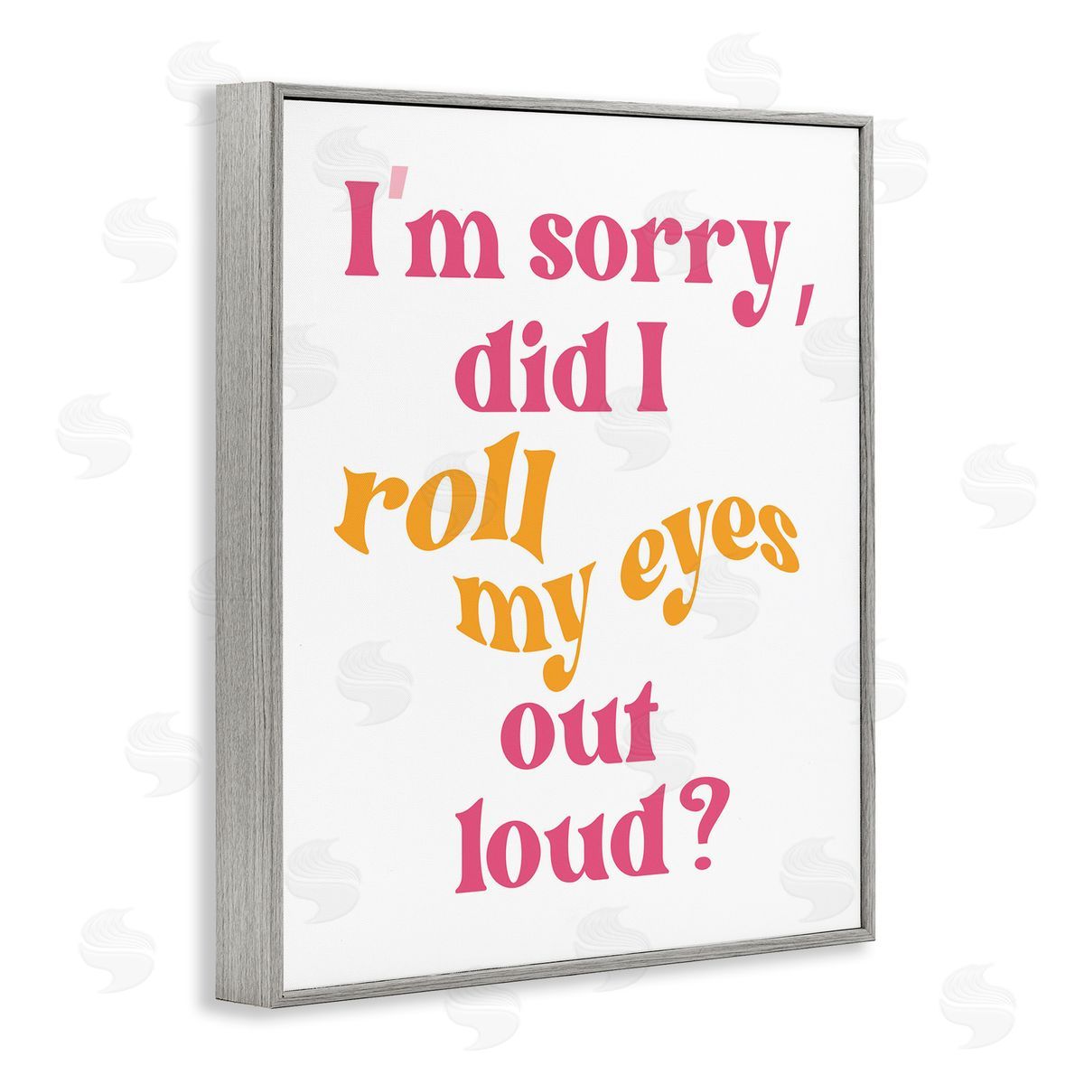 Roll My Eyes Out Loud Grey Frame Print Wall Art, Home Decor by Elizabeth Medley