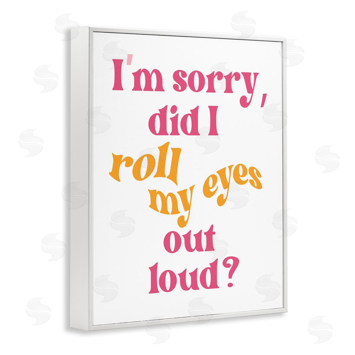 Roll My Eyes Out Loud White Frame Print Wall Art, Home Decor by Elizabeth Medley