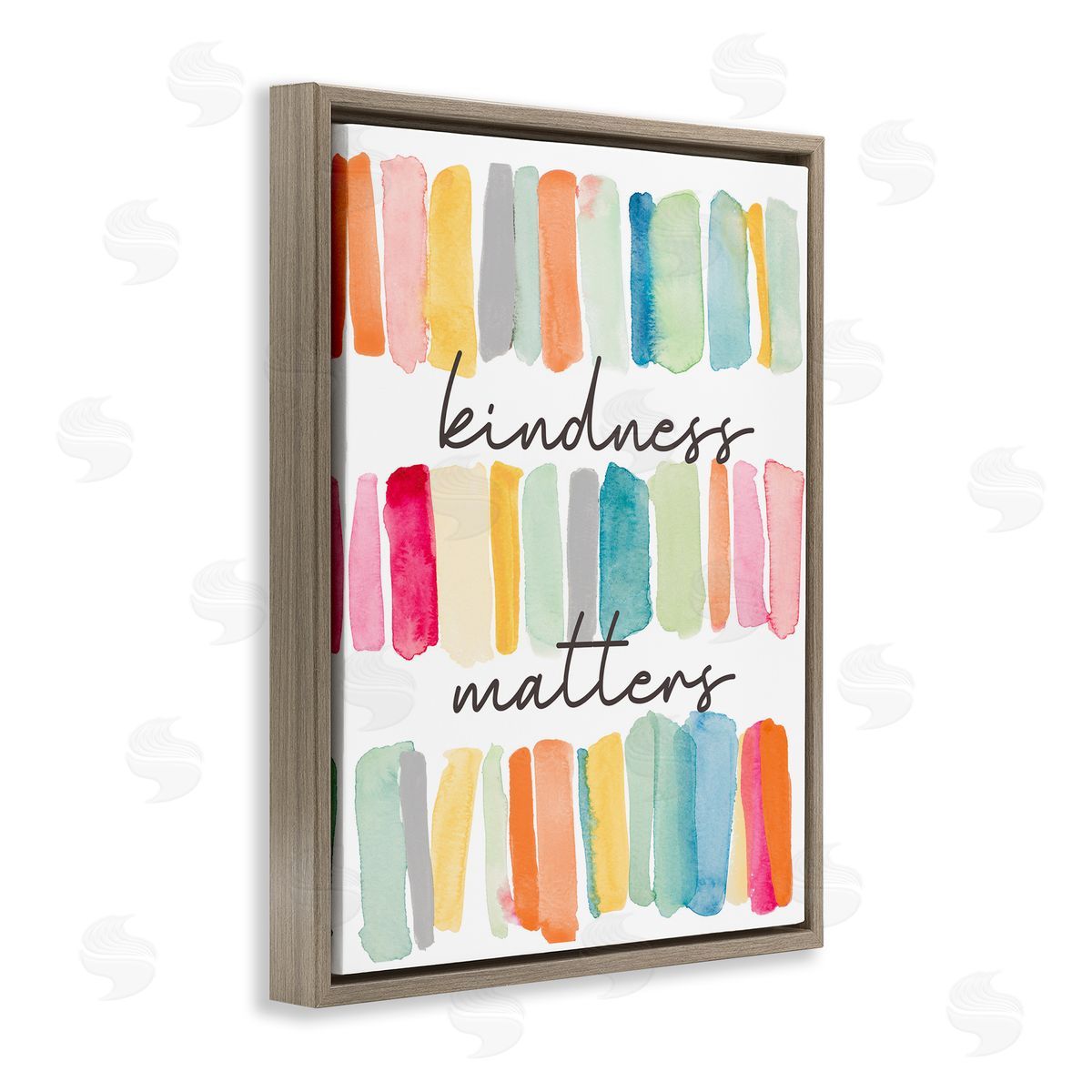 Kindness Matters Phrase Brown Floating Frame Canvas Wall Art, Home Decor by Lanie Loreth