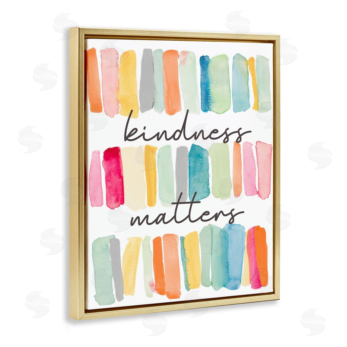 Kindness Matters Phrase Gold Floating Frame Canvas Wall Art, Home Decor by Lanie Loreth
