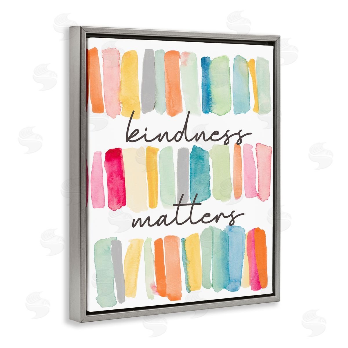 Kindness Matters Phrase Grey Floating Frame Canvas Wall Art, Home Decor by Lanie Loreth