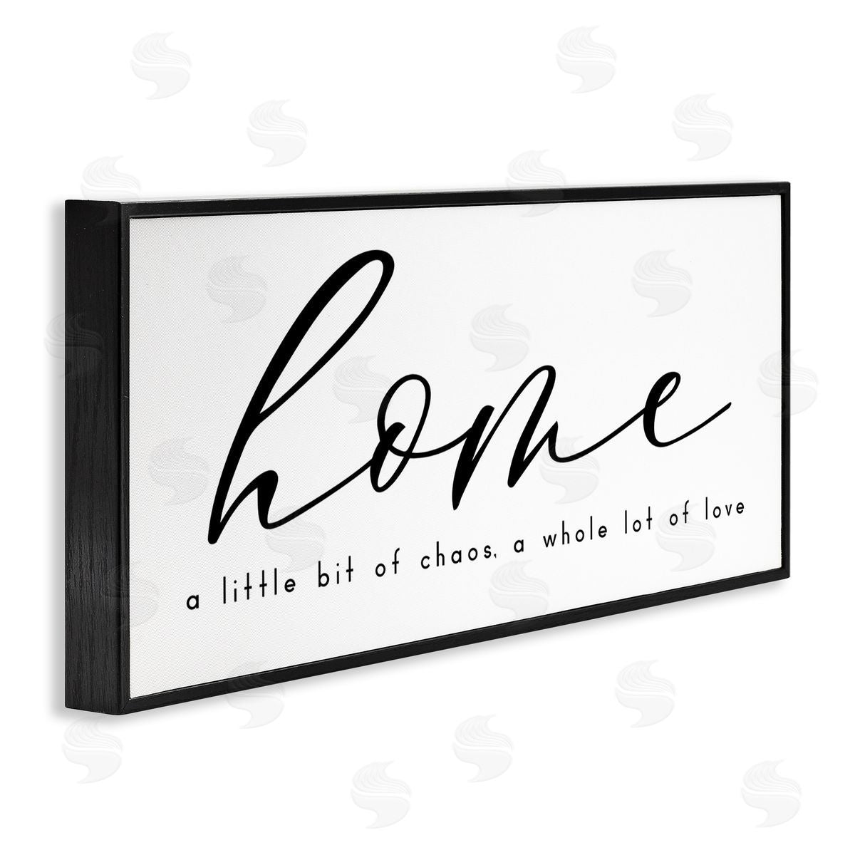 Chaos and Love Phrase Black Frame Print Wall Art, Home Decor by Anna Quach