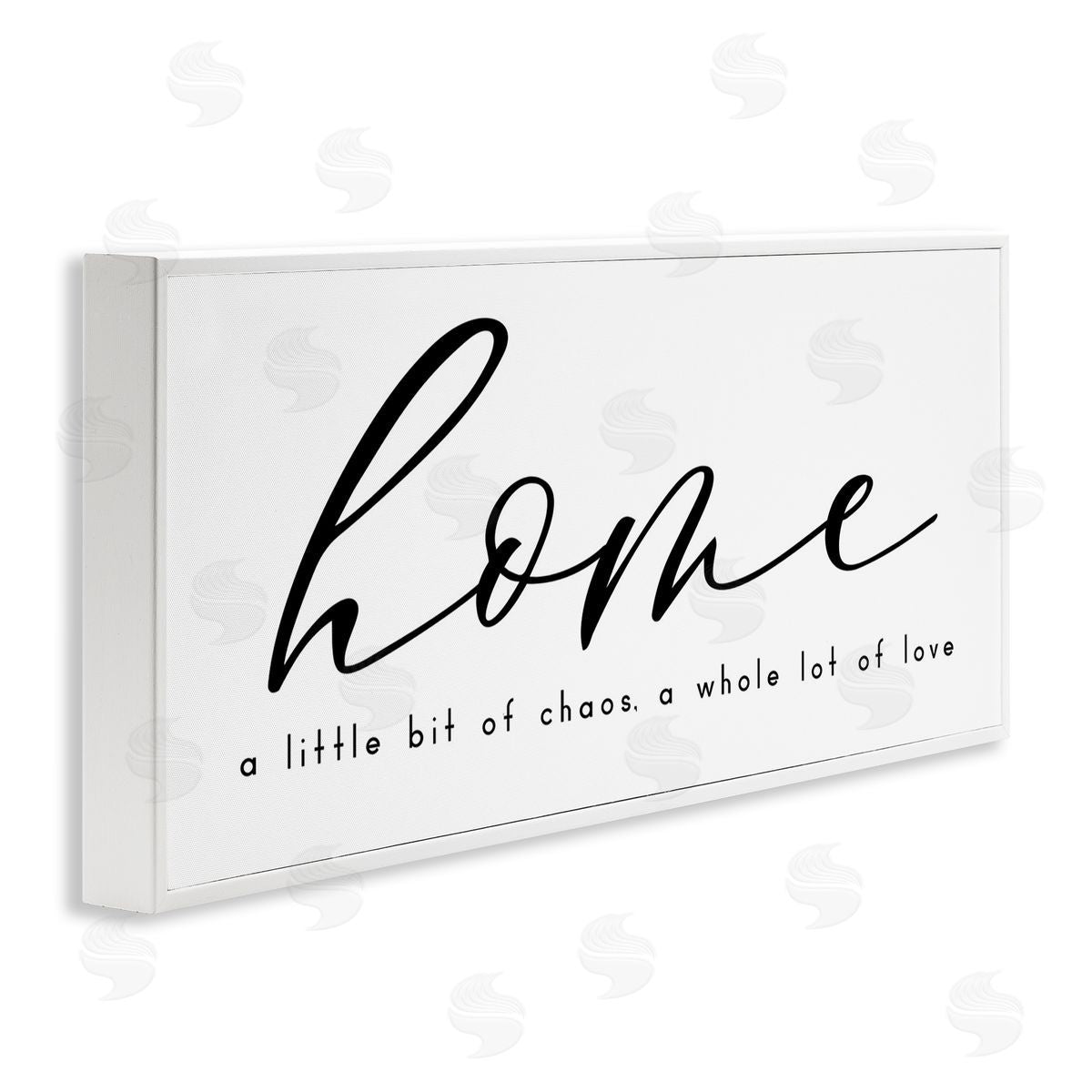 Chaos and Love Phrase White Frame Print Wall Art, Home Decor by Anna Quach