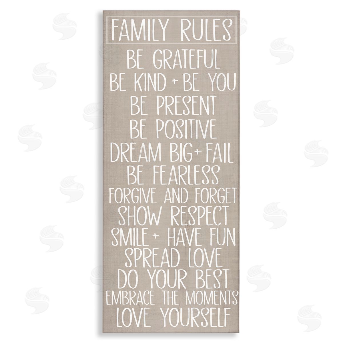 Rustic Family Rules Canvas Wall Art, Home Decor by Sd Graphics Studio
