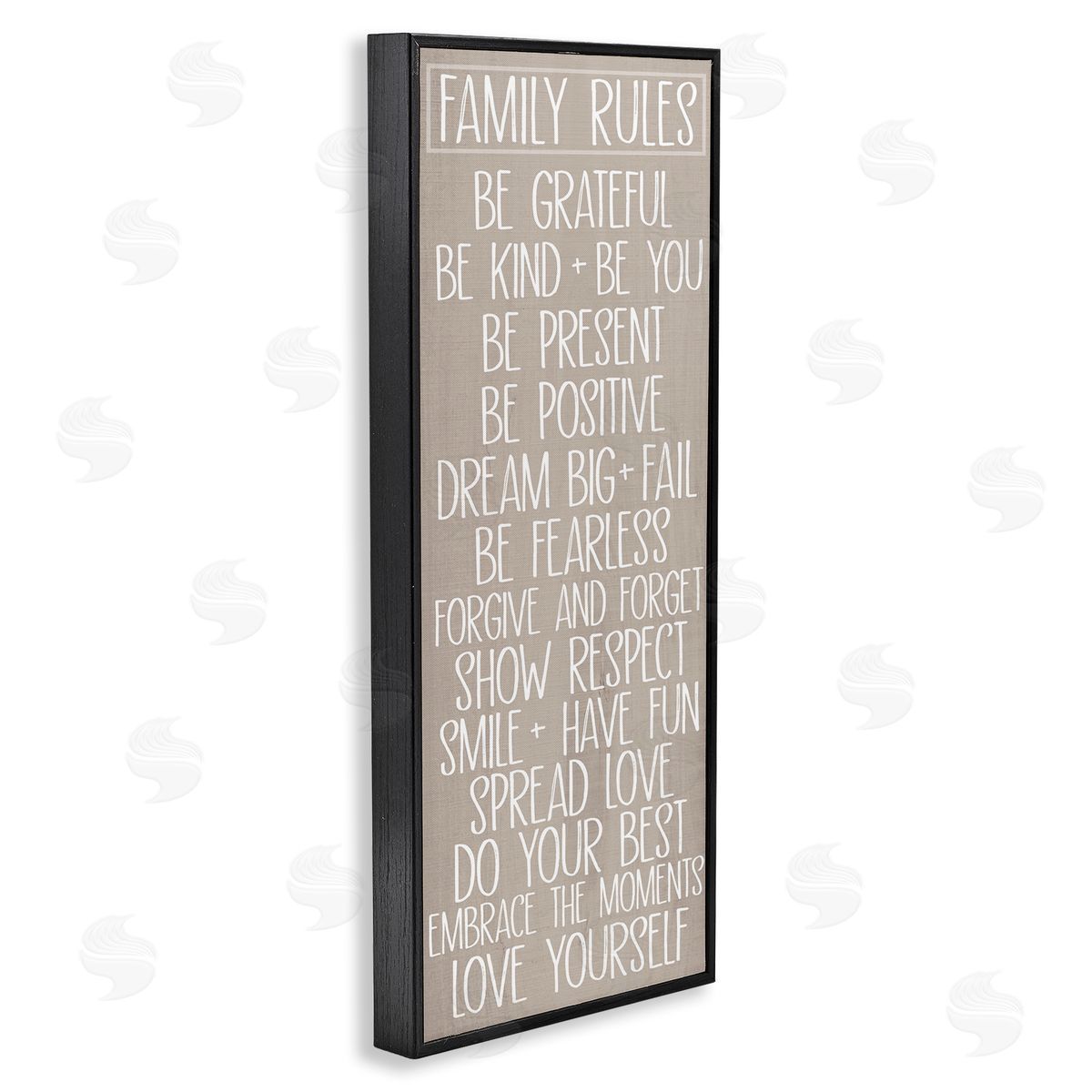 Rustic Family Rules Black Frame Print Wall Art, Home Decor by Sd Graphics Studio