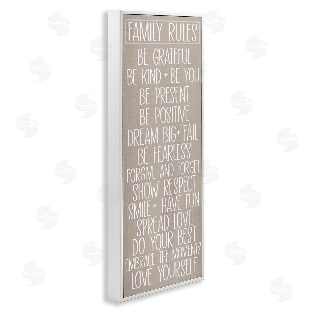 Rustic Family Rules White Frame Print Wall Art, Home Decor by Sd Graphics Studio