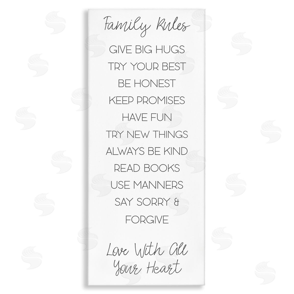 Minimal Family Rules Canvas Wall Art, Home Decor by Sd Graphics Studio