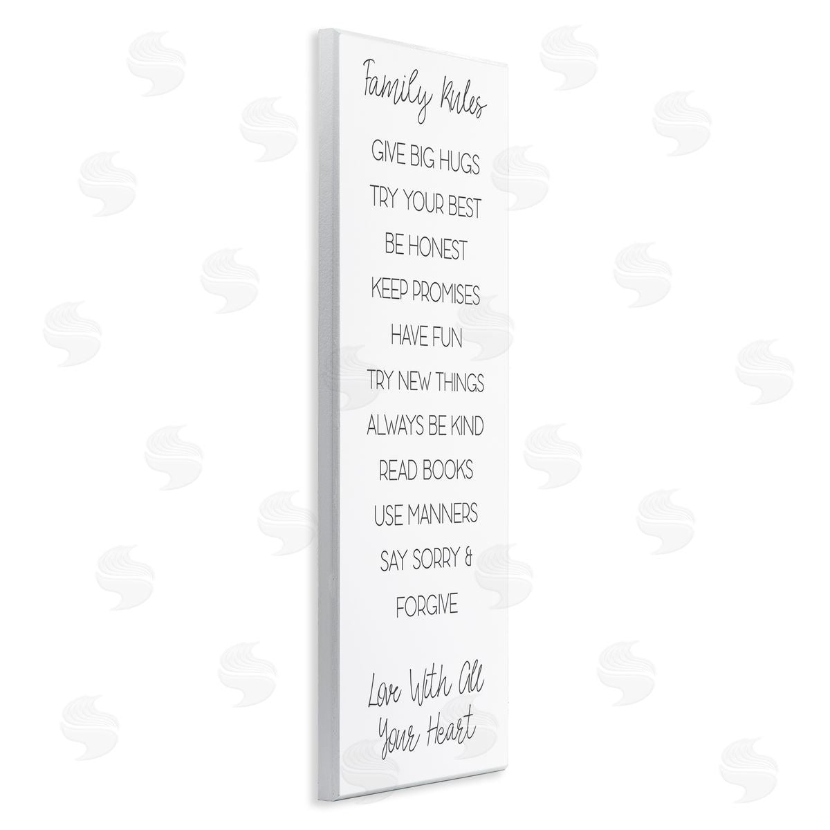 Minimal Family Rules Wood Plaque Wall Art, Home Decor by Sd Graphics Studio