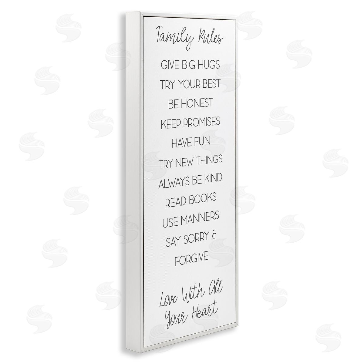 Minimal Family Rules White Frame Print Wall Art, Home Decor by Sd Graphics Studio