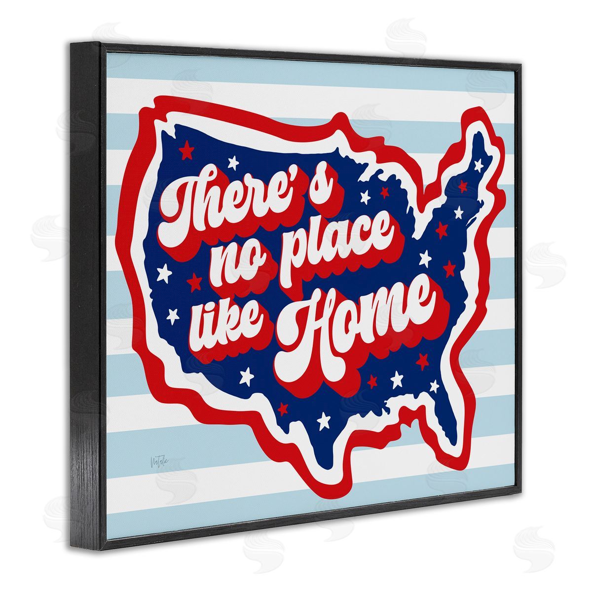 No Place Like Home Black Frame Print Wall Art, Home Decor by Natalie Carpentieri