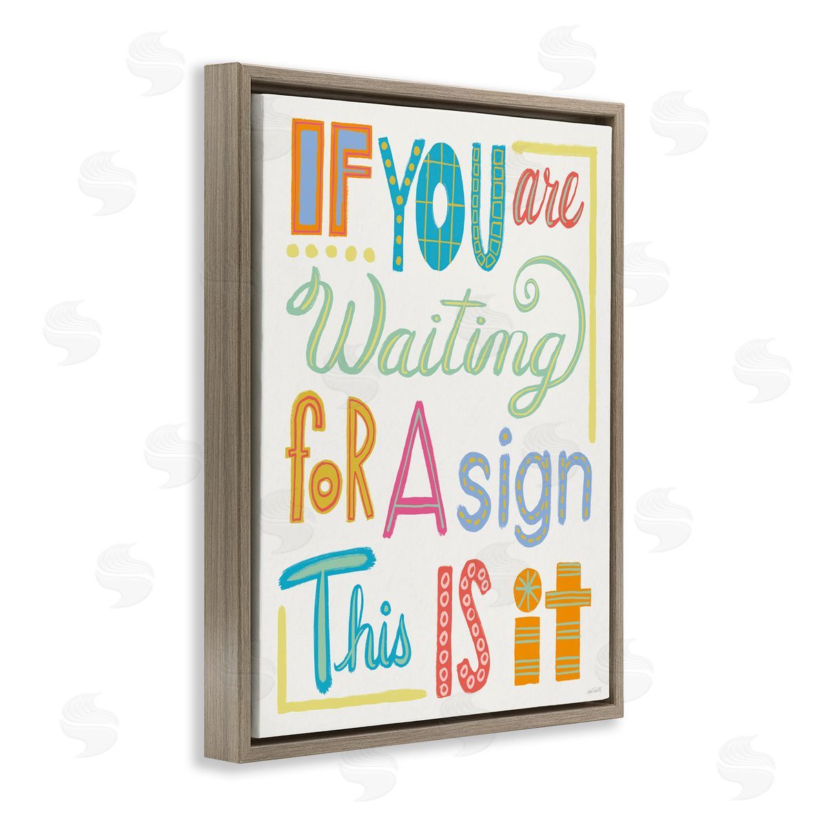 This Is Your Sign Brown Floating Frame Canvas Wall Art, Home Decor by Anne Tavoletti