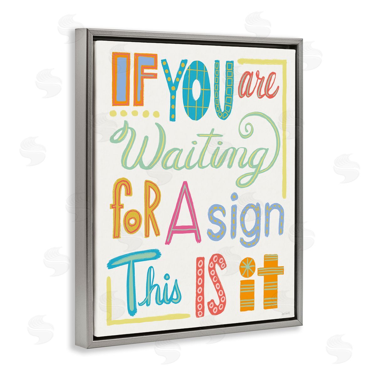 This Is Your Sign Grey Floating Frame Canvas Wall Art, Home Decor by Anne Tavoletti