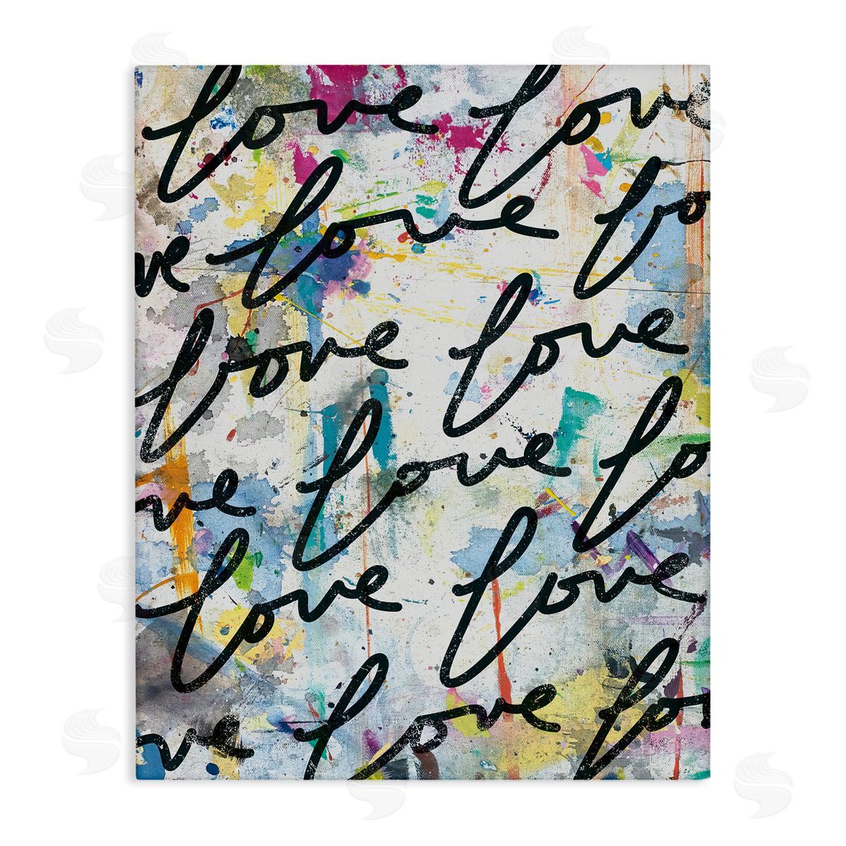 Love Words Pattern Canvas Wall Art, Home Decor by Kent Youngstrom