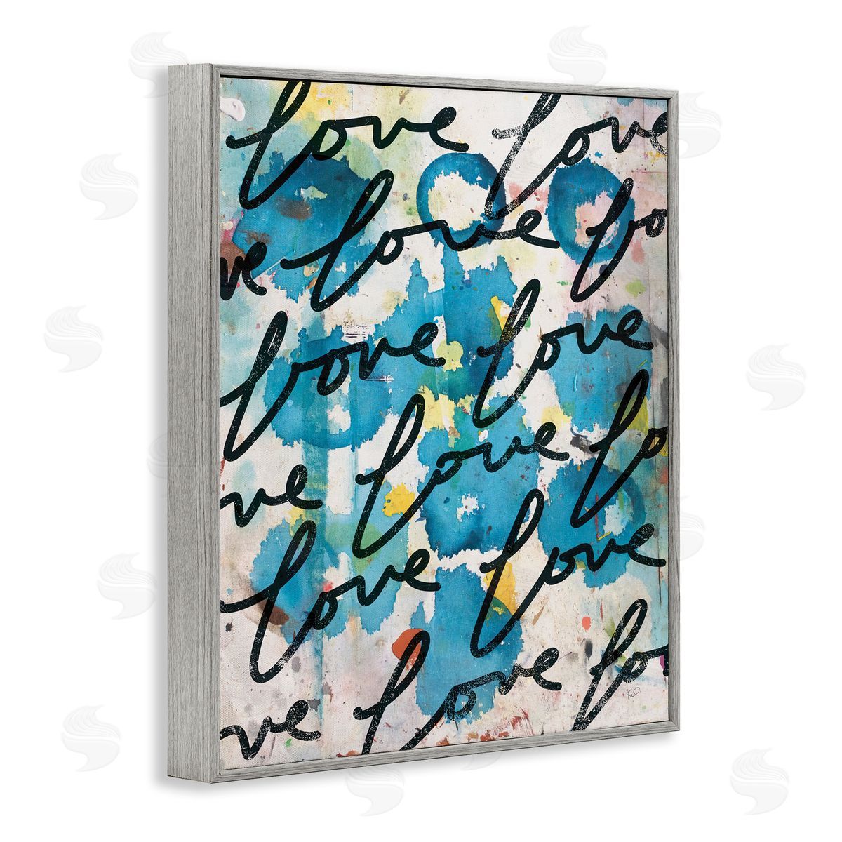 Urban Love Pattern Grey Frame Print Wall Art, Home Decor by Kent Youngstrom