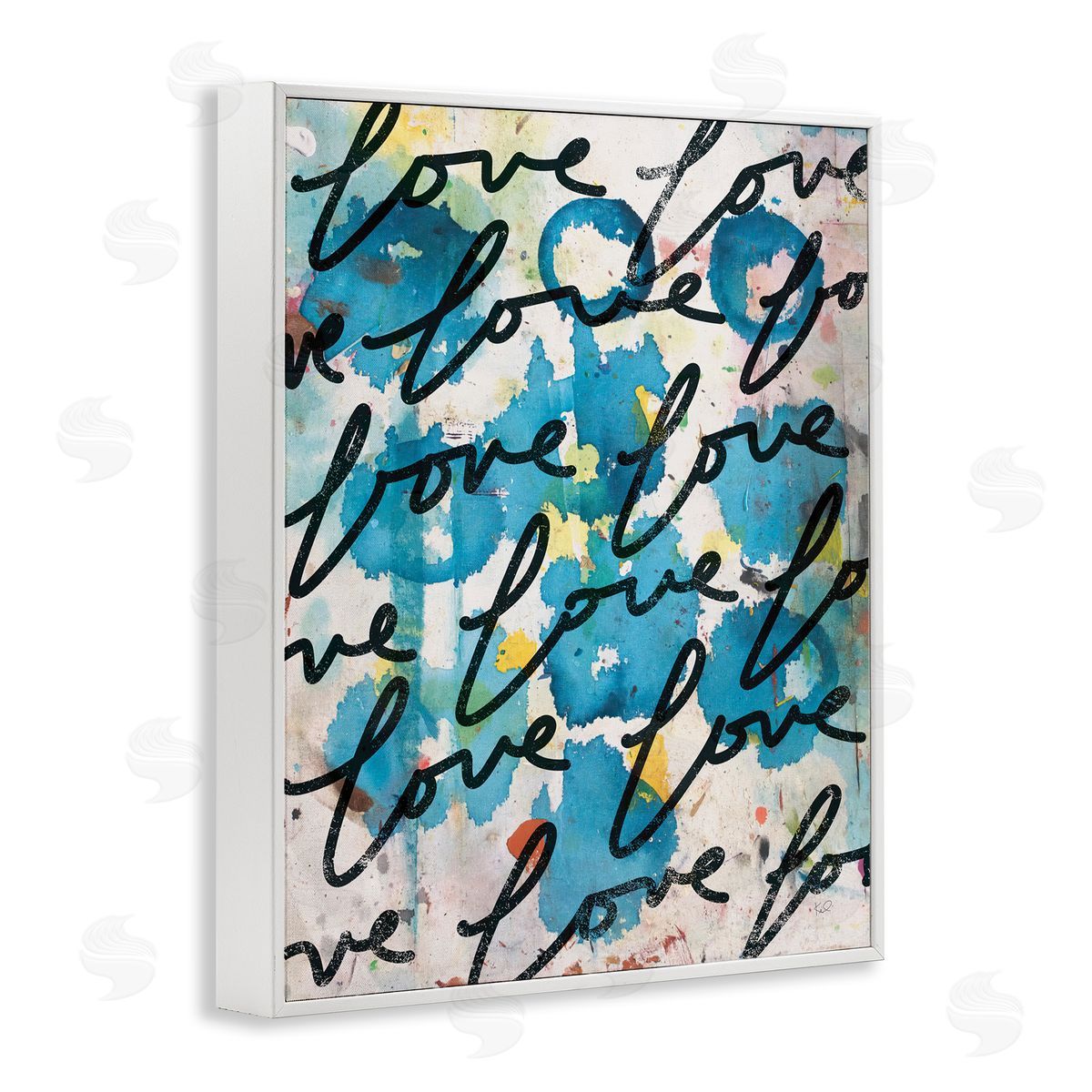 Urban Love Pattern White Frame Print Wall Art, Home Decor by Kent Youngstrom