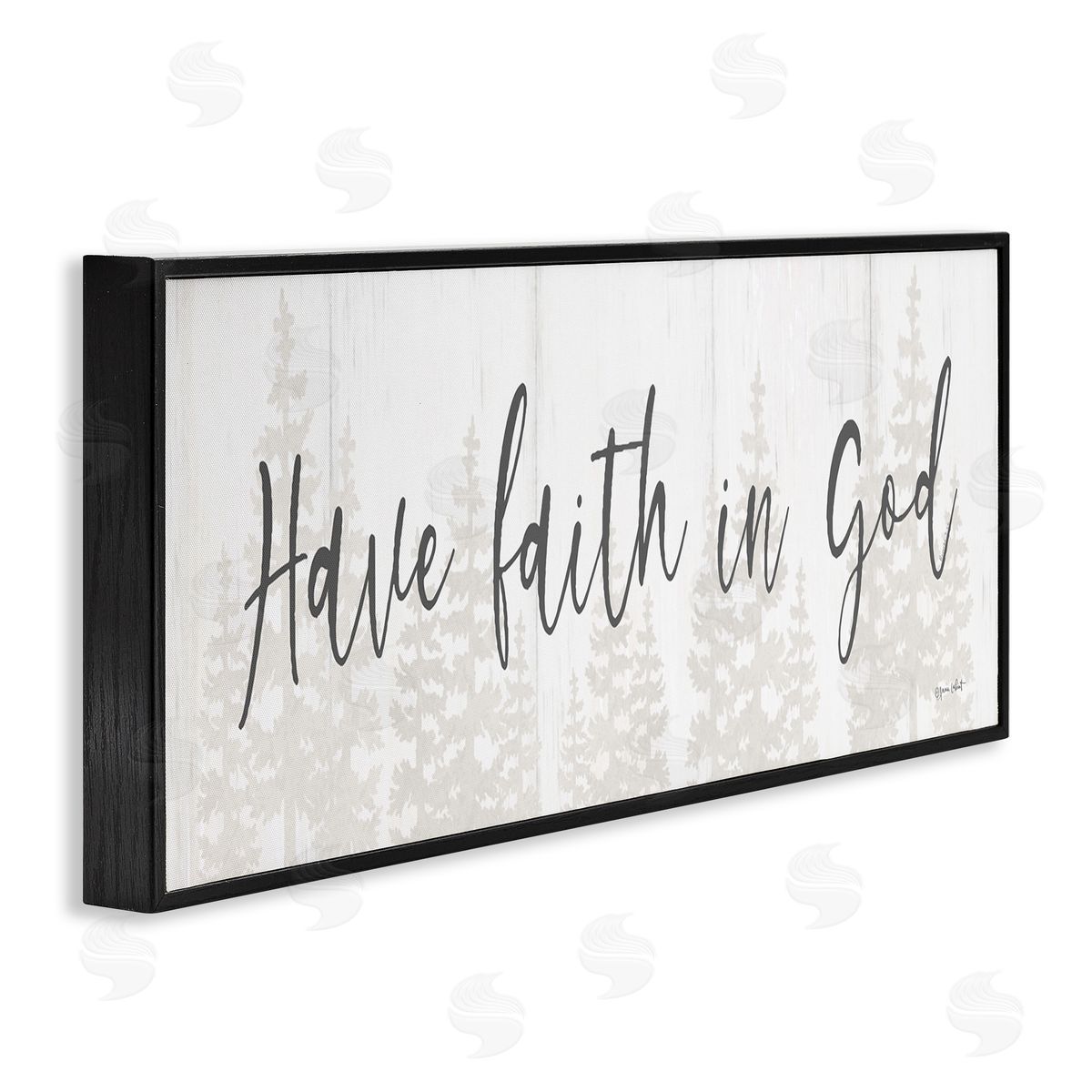 Faith In God Phrase Black Frame Print Wall Art, Home Decor by Annie LaPoint