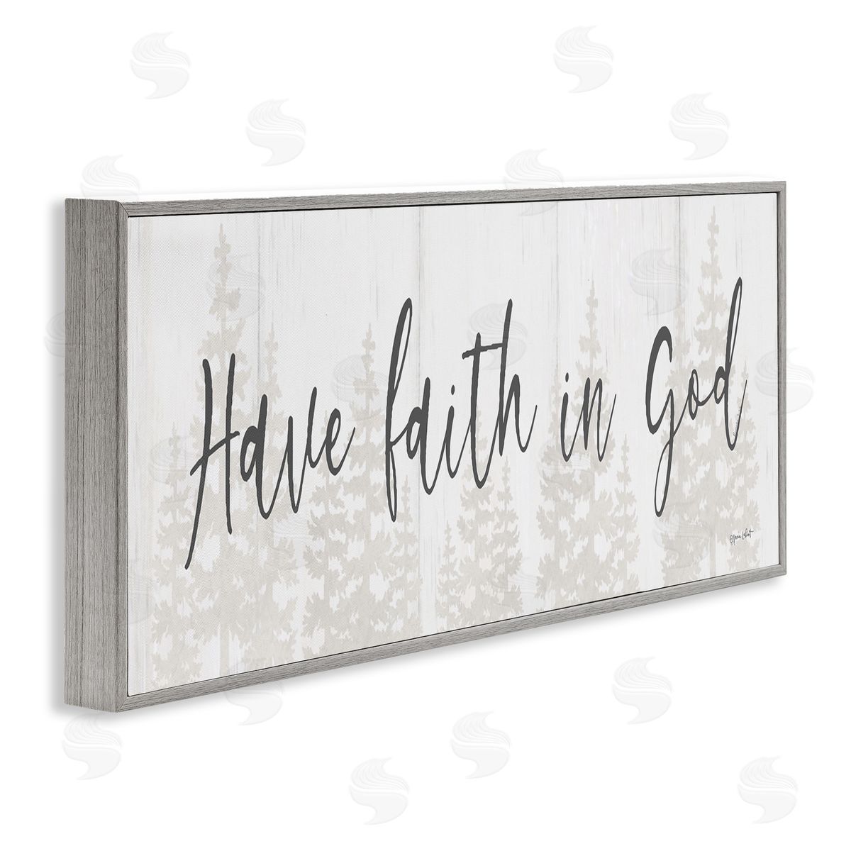 Faith In God Phrase Grey Frame Print Wall Art, Home Decor by Annie LaPoint