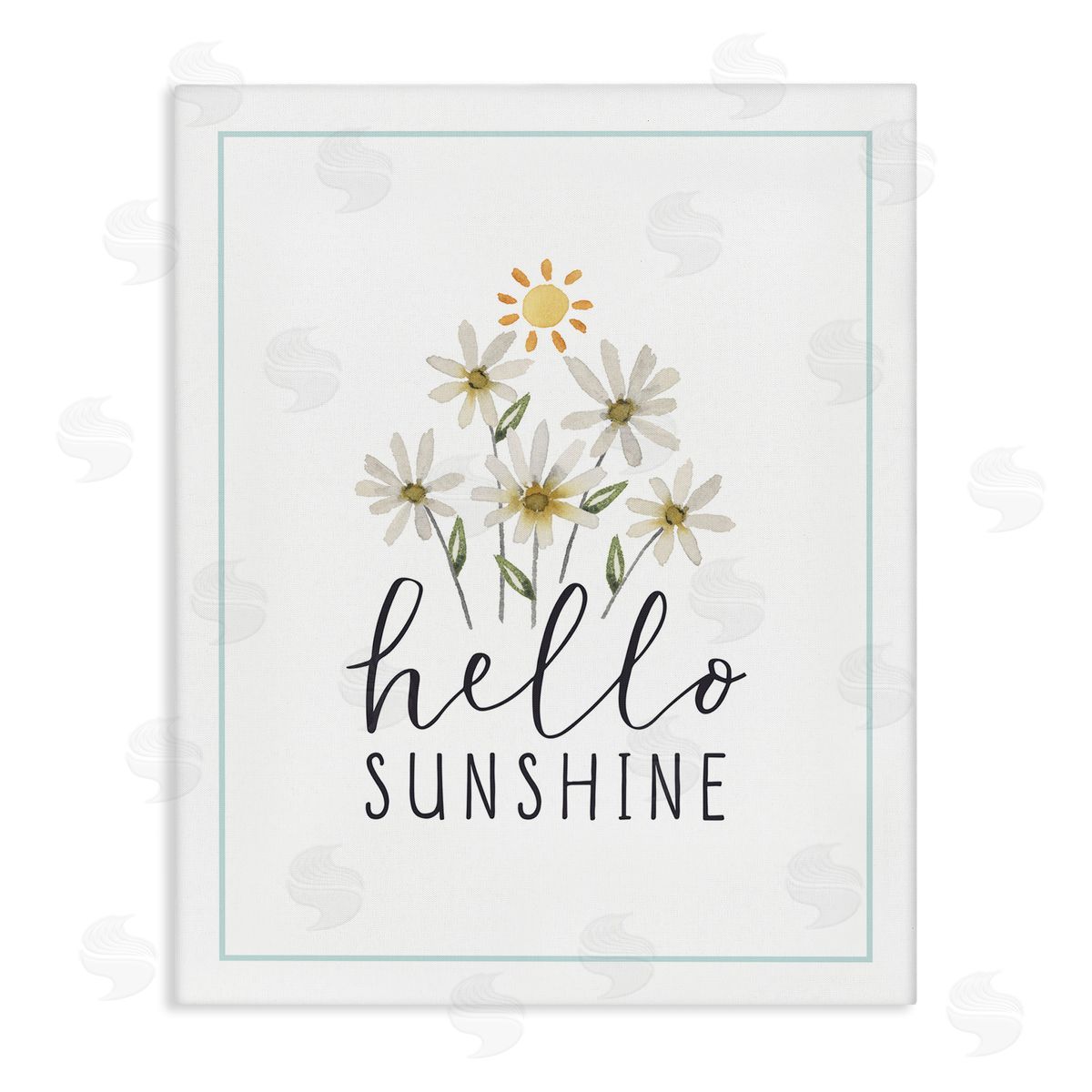 Hello Sunshine with Daisies Canvas Wall Art, Home Decor by Blue Chair Blessing
