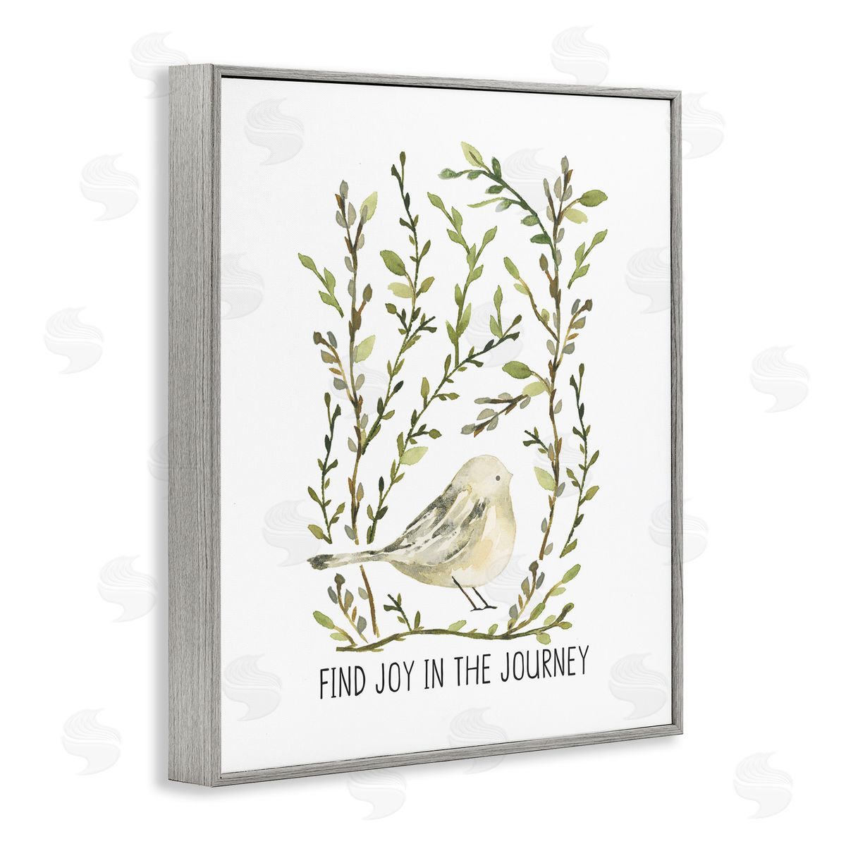 Find Joy with Bird Grey Frame Print Wall Art, Home Decor by Blue Chair Blessing