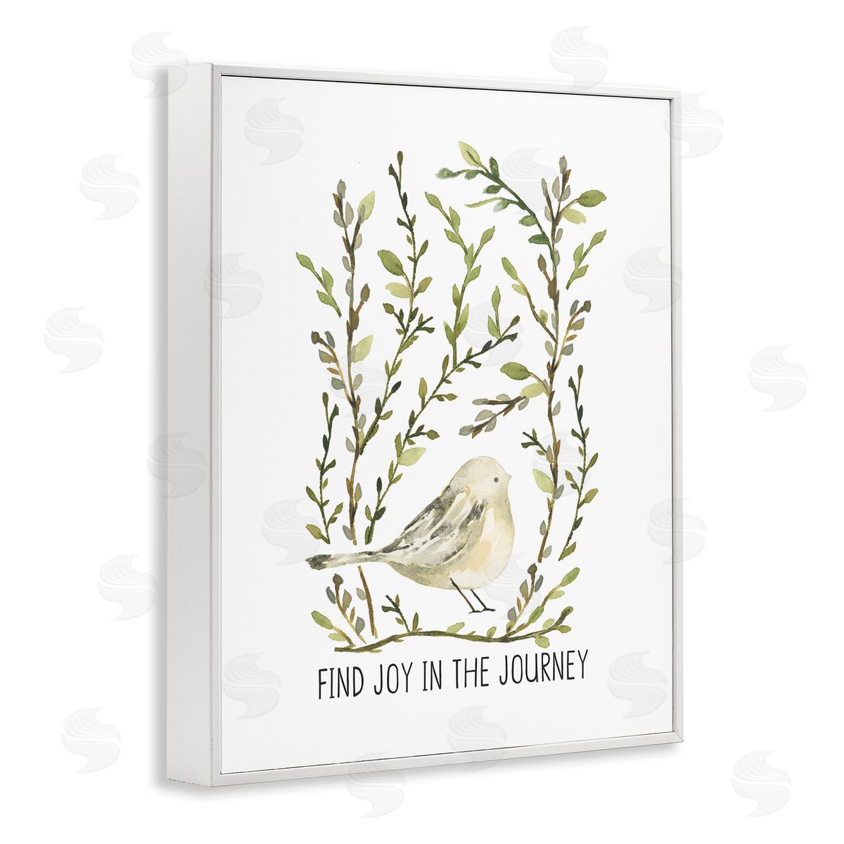 Find Joy with Bird White Frame Print Wall Art, Home Decor by Blue Chair Blessing