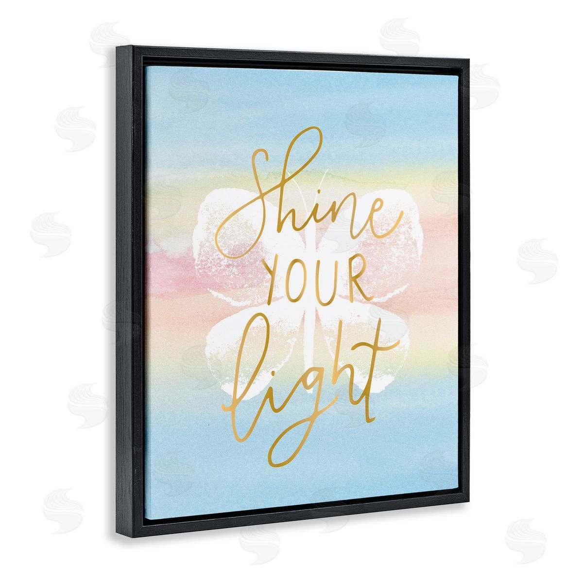 Shine Your Light Black Floating Frame Canvas Wall Art, Home Decor by Blue Chair Blessing