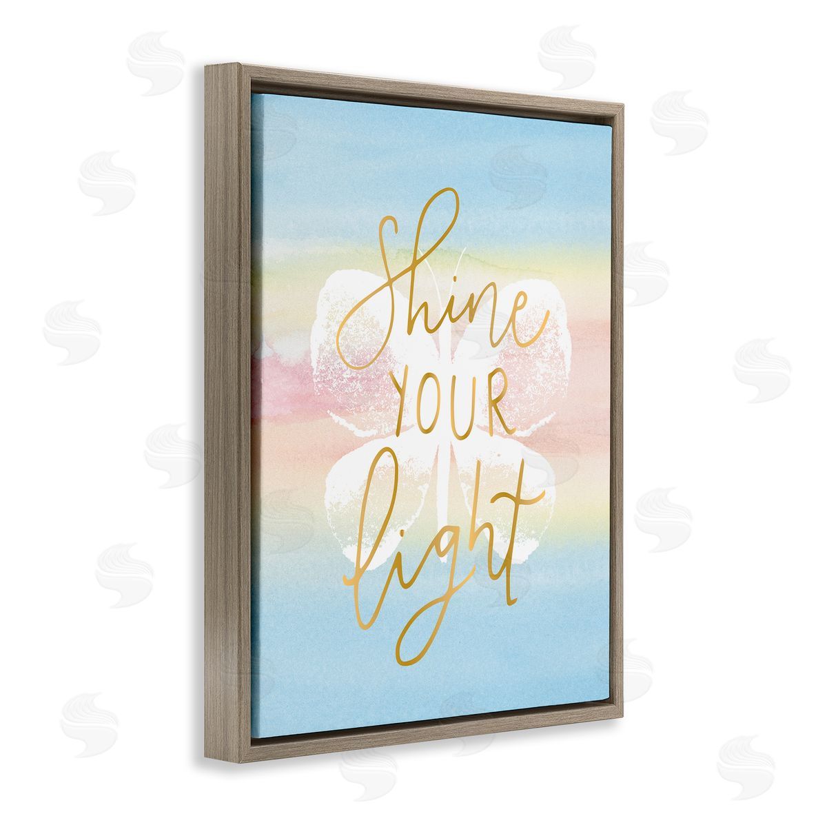 Shine Your Light Brown Floating Frame Canvas Wall Art, Home Decor by Blue Chair Blessing