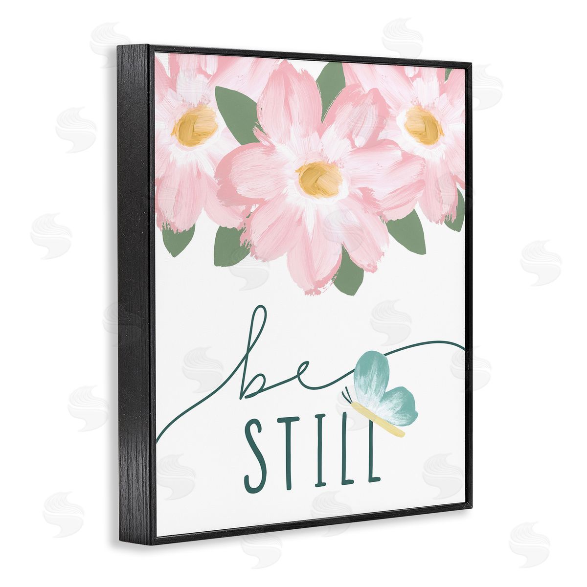 Be Still with Florals Black Frame Print Wall Art, Home Decor by Blue Chair Blessing