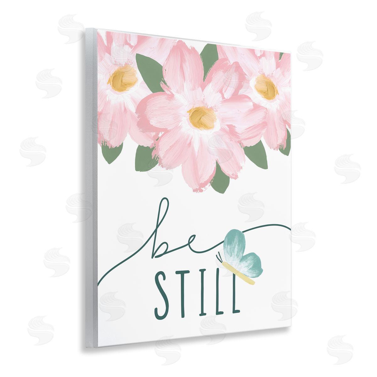 Be Still with Florals Wood Plaque Wall Art, Home Decor by Blue Chair Blessing
