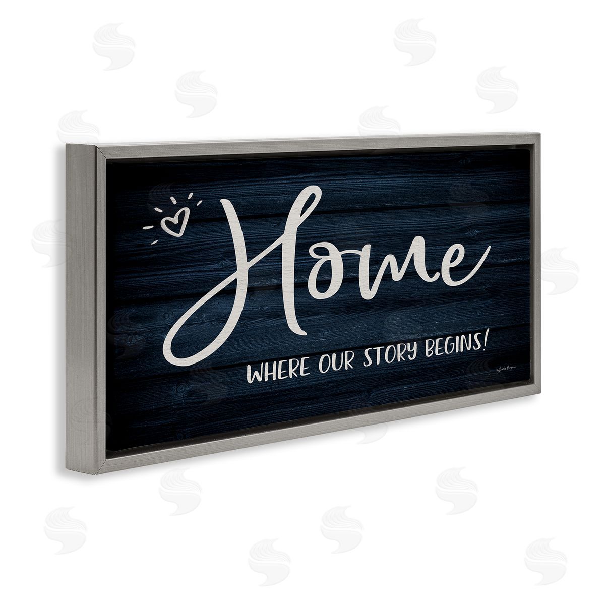 Where Our Story Begins Grey Floating Frame Canvas Wall Art, Home Decor by Susie Boyer