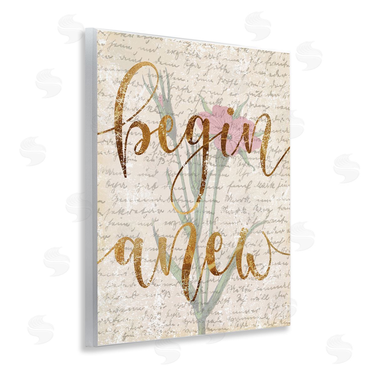 Vintage Begin Anew Wood Plaque Wall Art, Home Decor by Stupell Studio