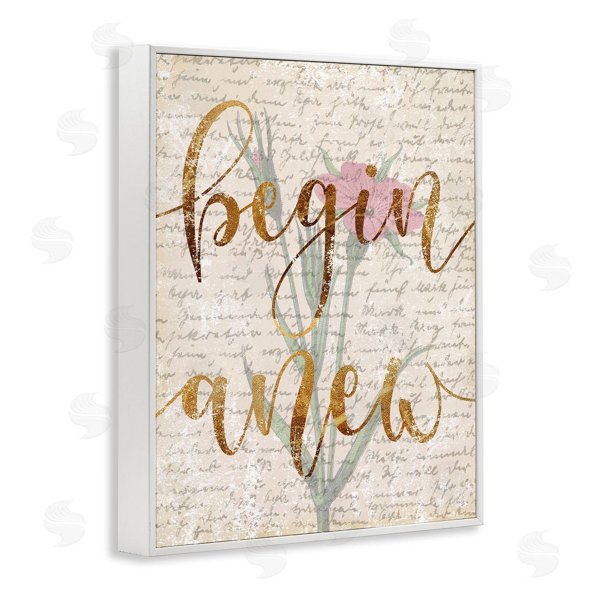 Vintage Begin Anew White Frame Print Wall Art, Home Decor by Stupell Studio