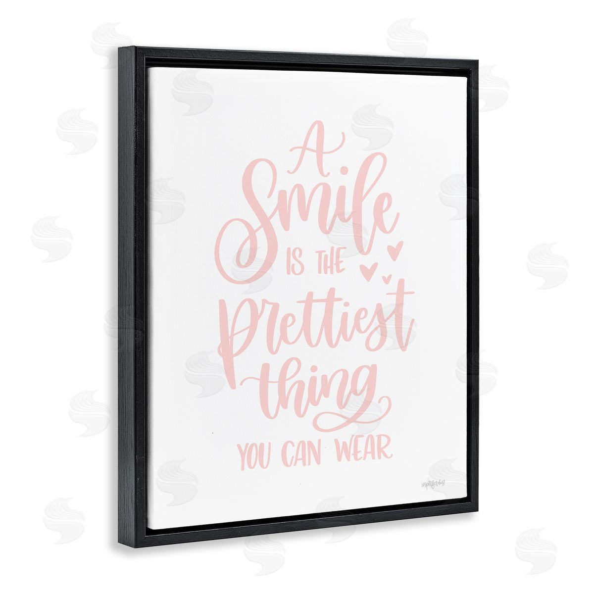 Smile is Prettiest Thing Black Floating Frame Canvas Wall Art, Home Decor by Imperfect Dust