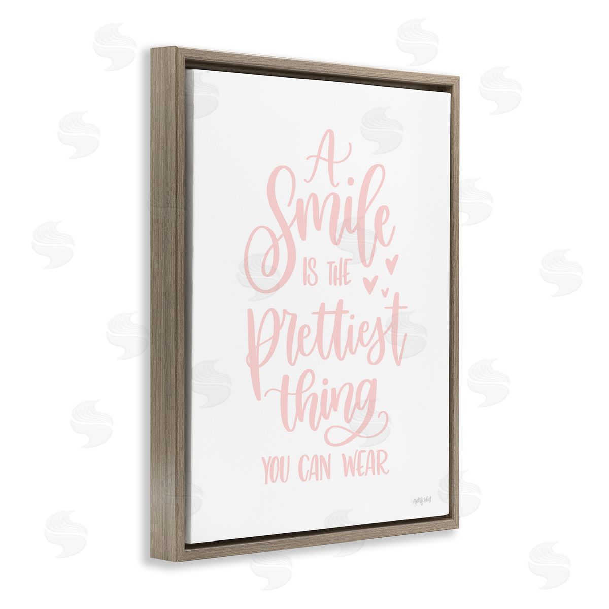 Smile is Prettiest Thing Brown Floating Frame Canvas Wall Art, Home Decor by Imperfect Dust