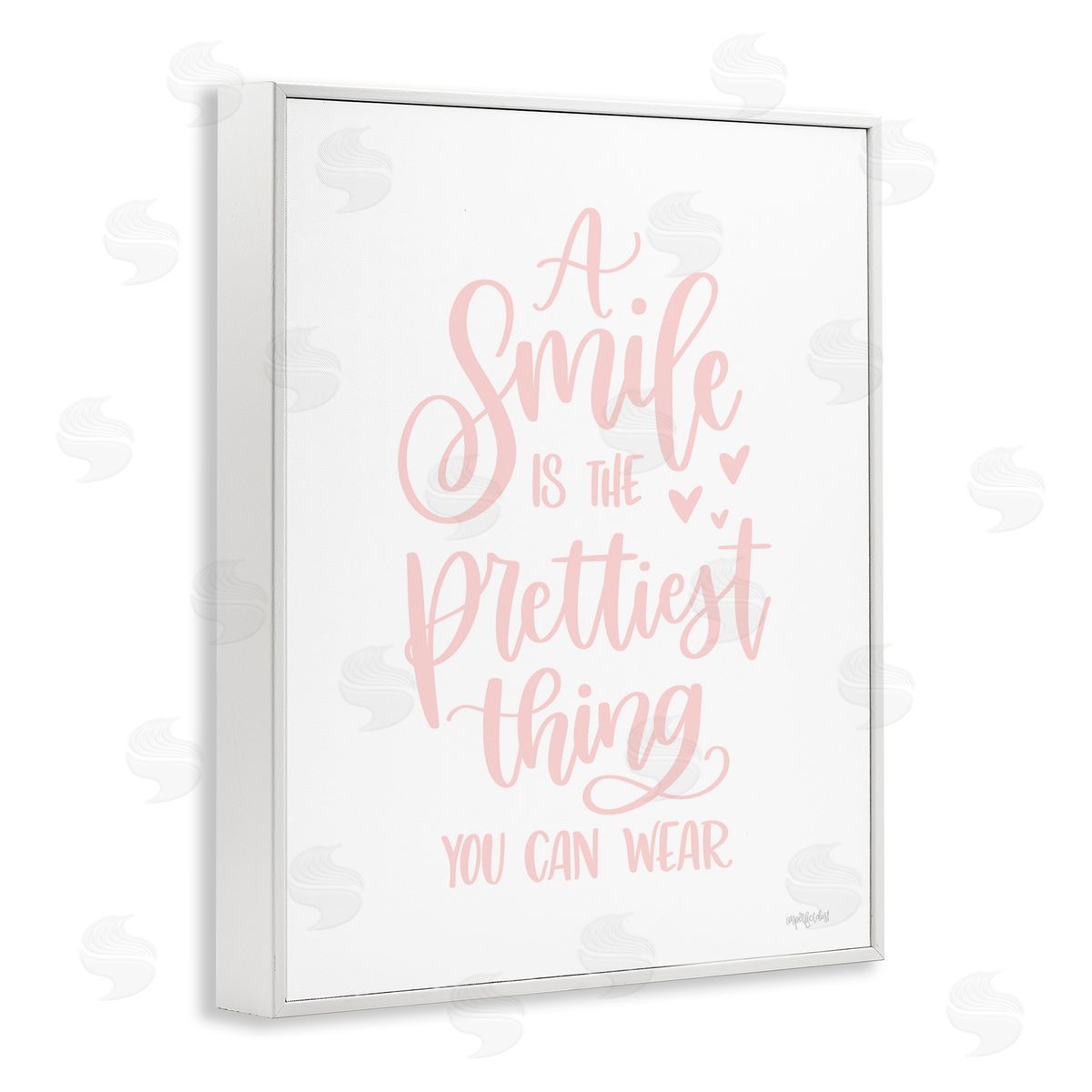 Smile is Prettiest Thing White Frame Print Wall Art, Home Decor by Imperfect Dust
