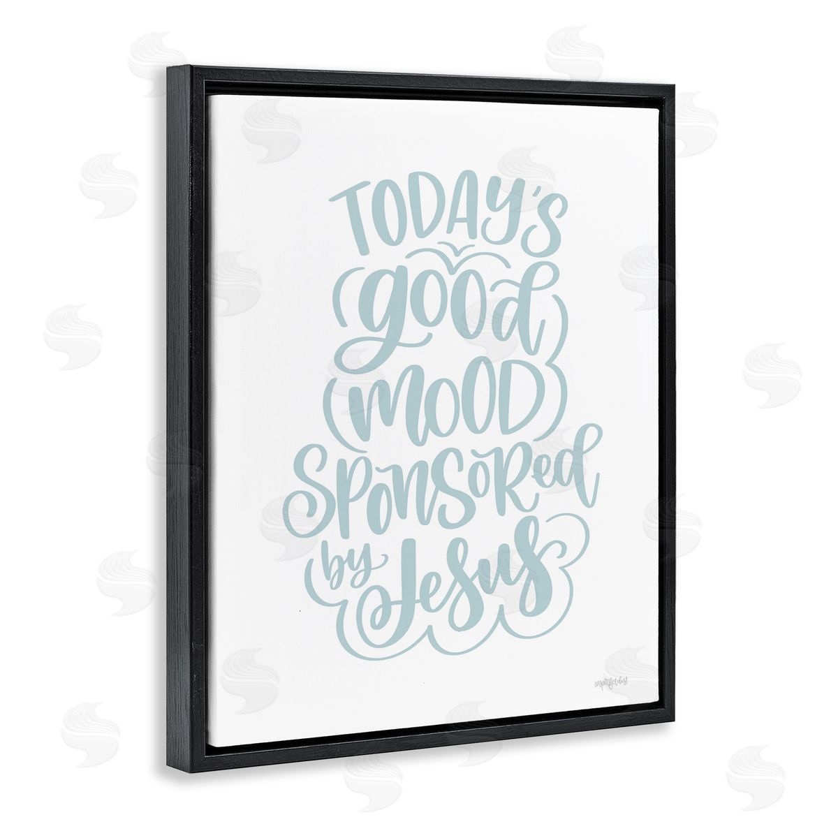 Good Mood by Jesus Black Floating Frame Canvas Wall Art, Home Decor by Imperfect Dust