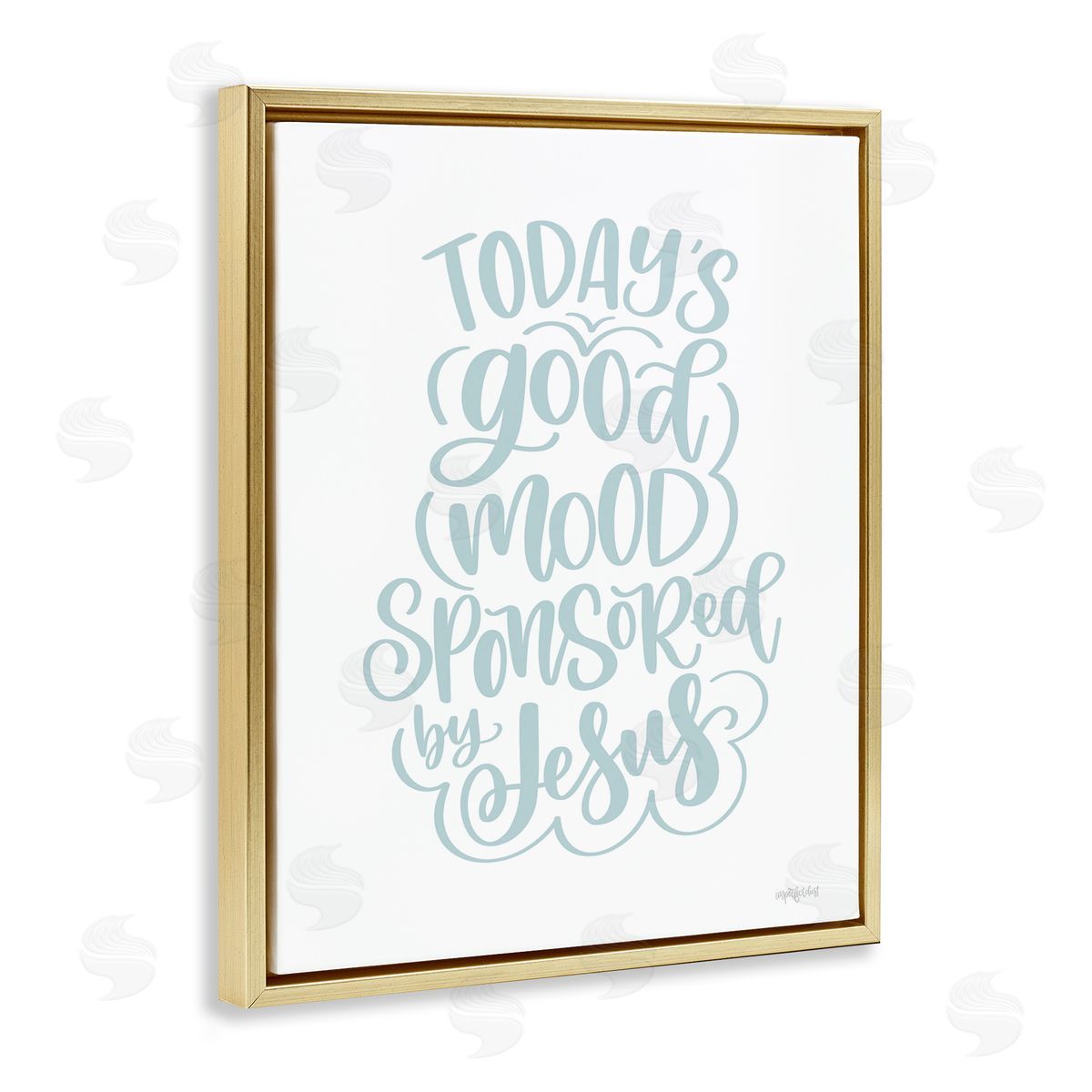 Good Mood by Jesus Gold Floating Frame Canvas Wall Art, Home Decor by Imperfect Dust