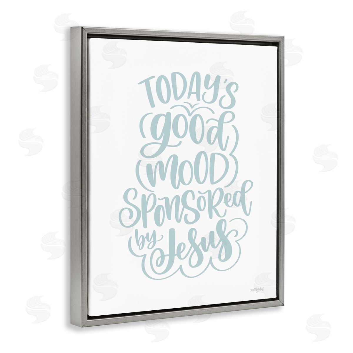Good Mood by Jesus Grey Floating Frame Canvas Wall Art, Home Decor by Imperfect Dust