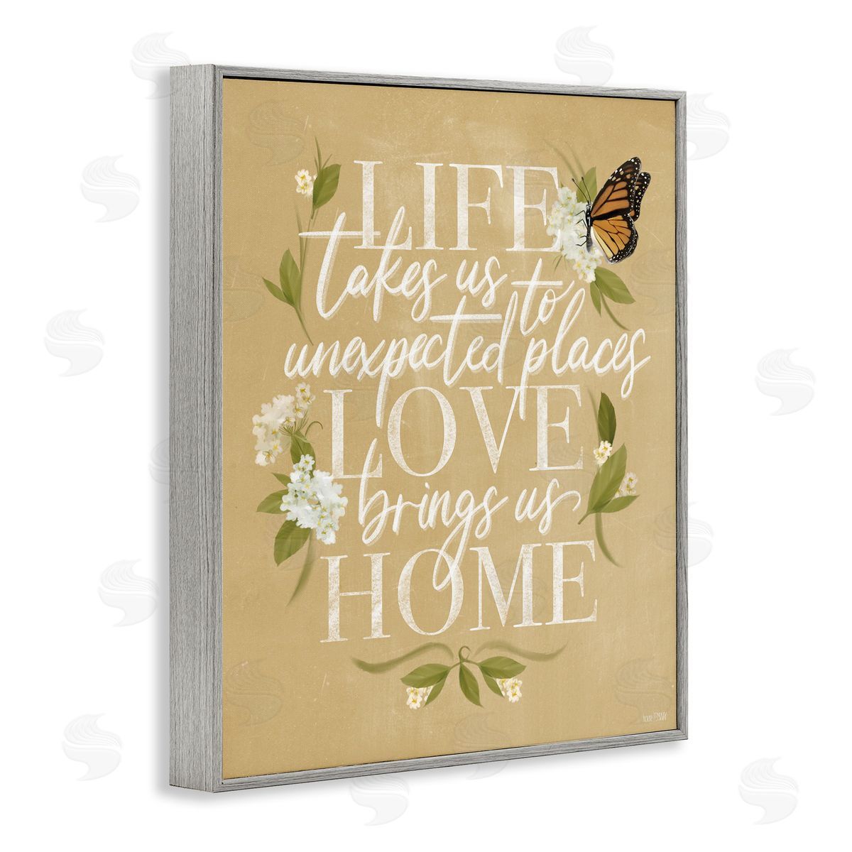 Love Brings Us Home Grey Frame Print Wall Art, Home Decor by House Fenway