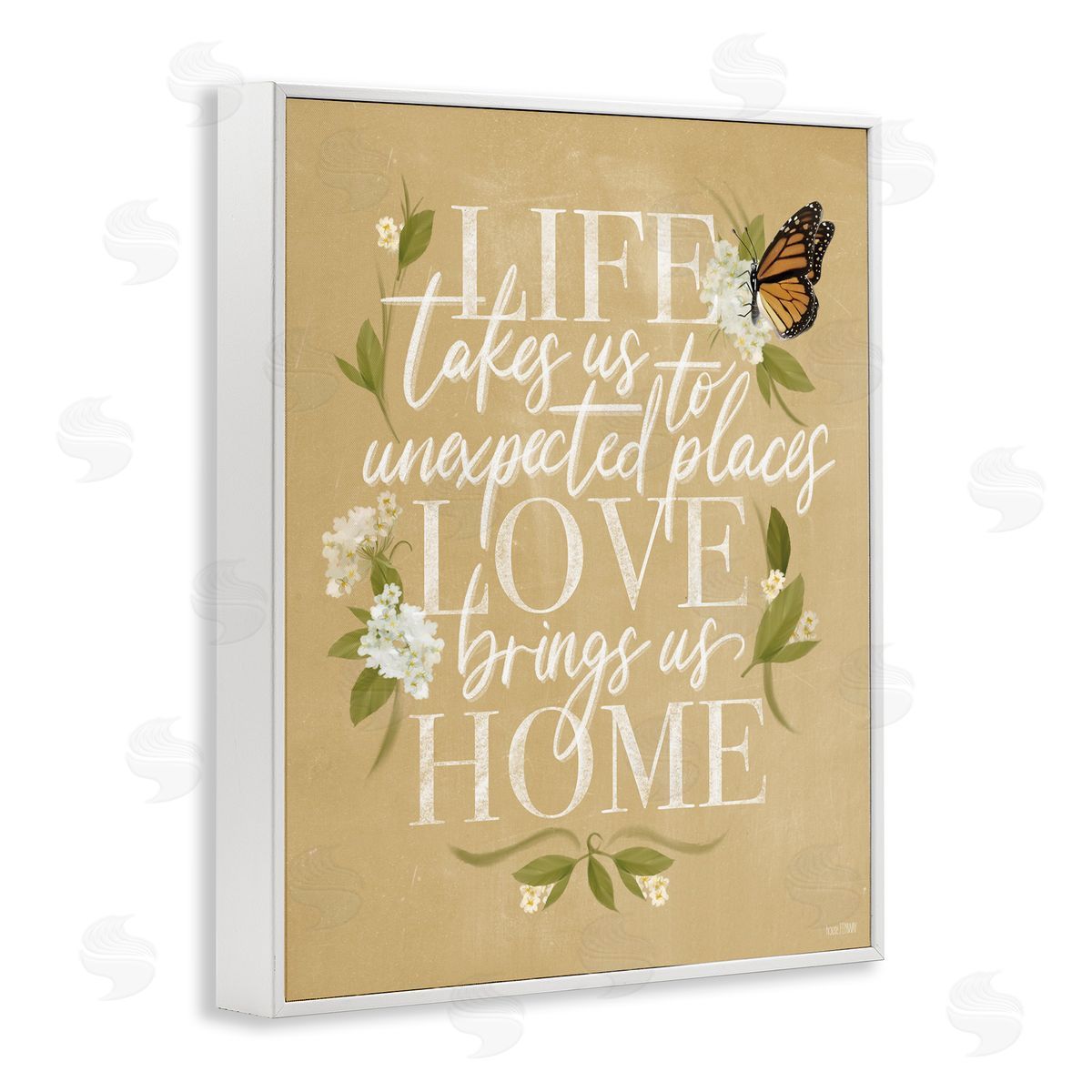 Love Brings Us Home White Frame Print Wall Art, Home Decor by House Fenway