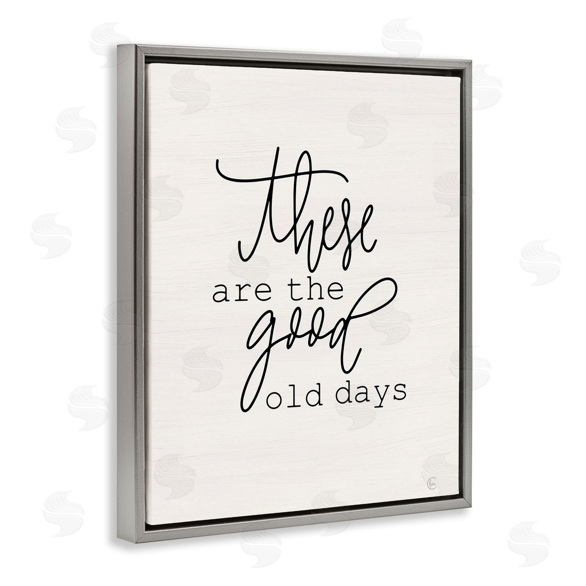 Good Old Days Grey Floating Frame Canvas Wall Art, Home Decor by Fearfully Made Creations