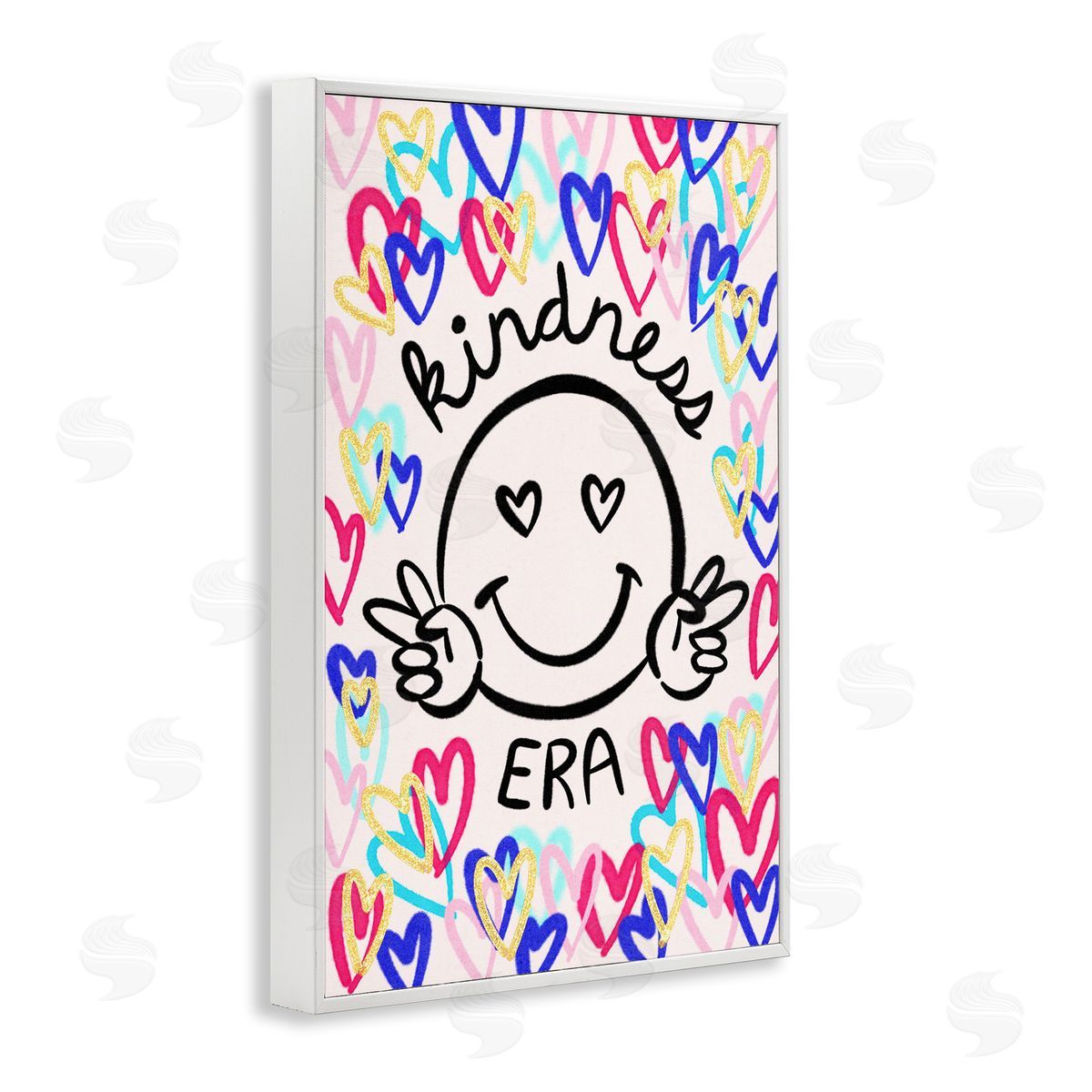 Kindness Era on Hearts White Frame Print Wall Art, Home Decor by JJ Design House, LLC.