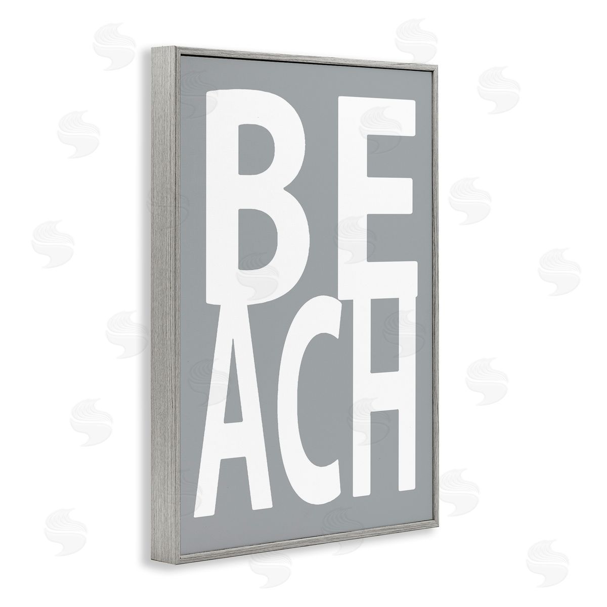 Beach Word on Grey Grey Frame Print Wall Art, Home Decor by Jamie MacDowell